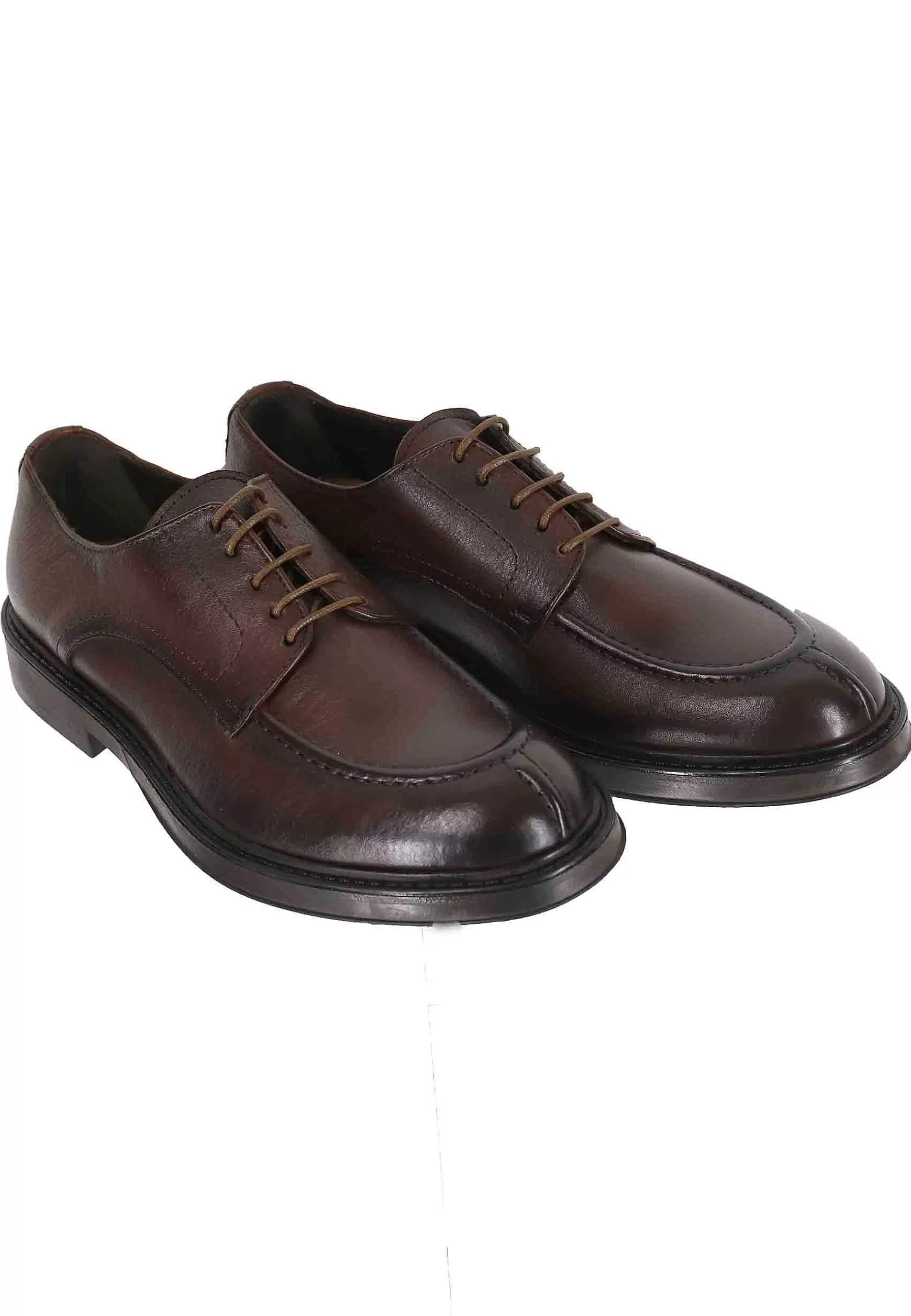 Stringate Da Uomo In Pelle Cuoio Con Vaschetta E Suola In Gomma** Sale
