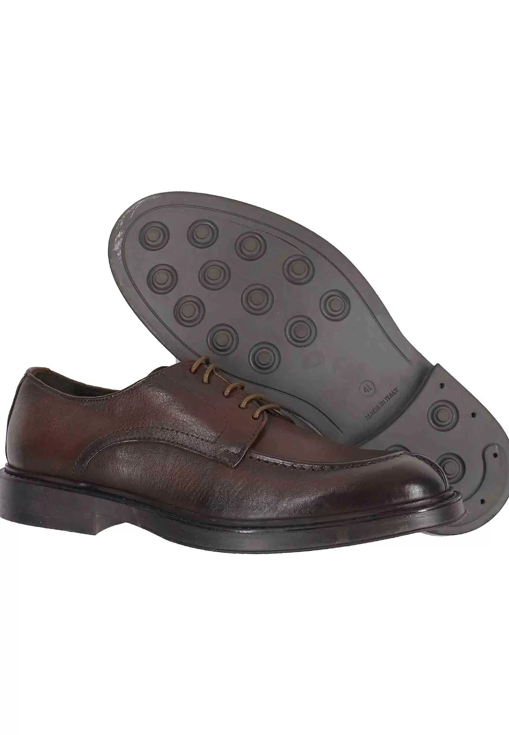 Stringate Da Uomo In Pelle Cuoio Con Vaschetta E Suola In Gomma** Sale