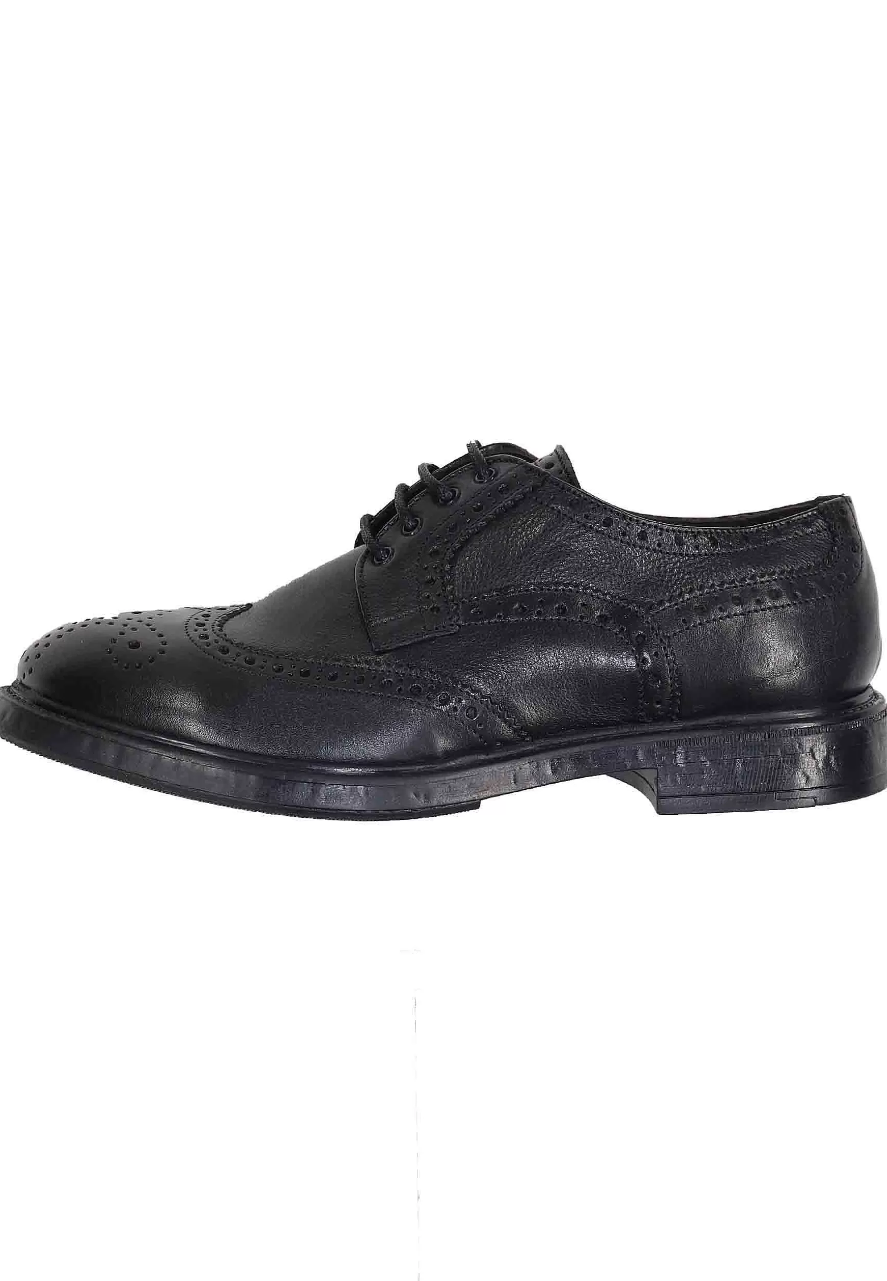Stringate Da Uomo In Pelle Nera Con Impunture All'Inglese E Suola In Gomma** Best Sale