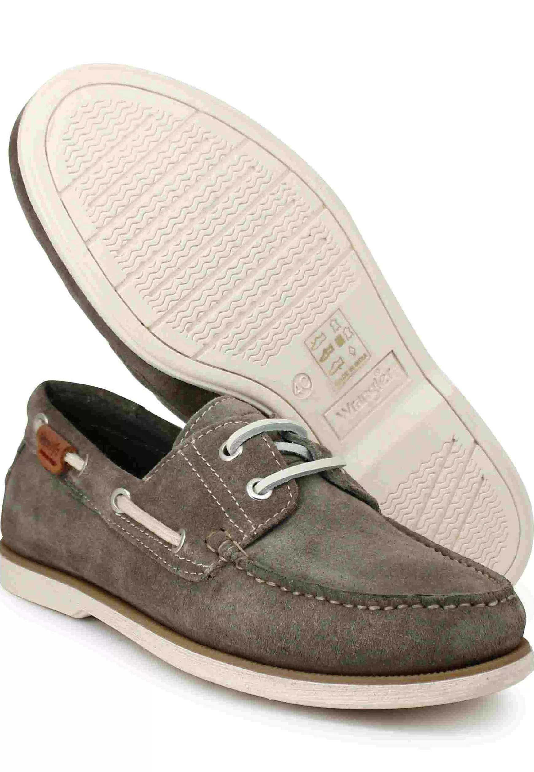 Stringate Uomo Baltic In Camoscio Fango Con Lacci In Cuoio E Suola In Gomma*Wrangler Sale
