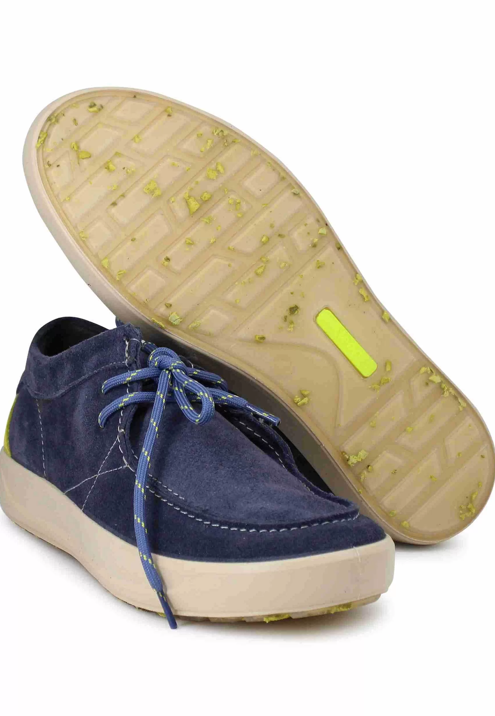 Stringate Uomo Bob Cat In Camoscio Blu Con Suola In Gomma*Jeep New