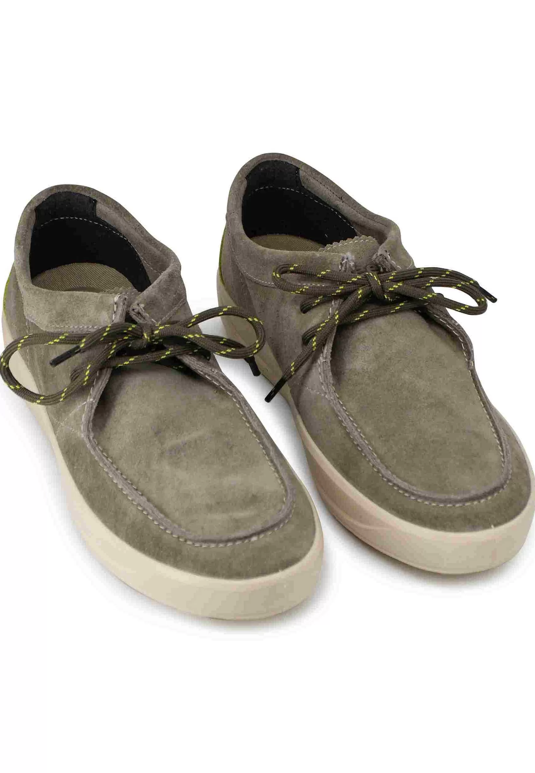 Stringate Uomo Bob Cat In Camoscio Verde Con Suola In Gomma*Jeep Best Sale