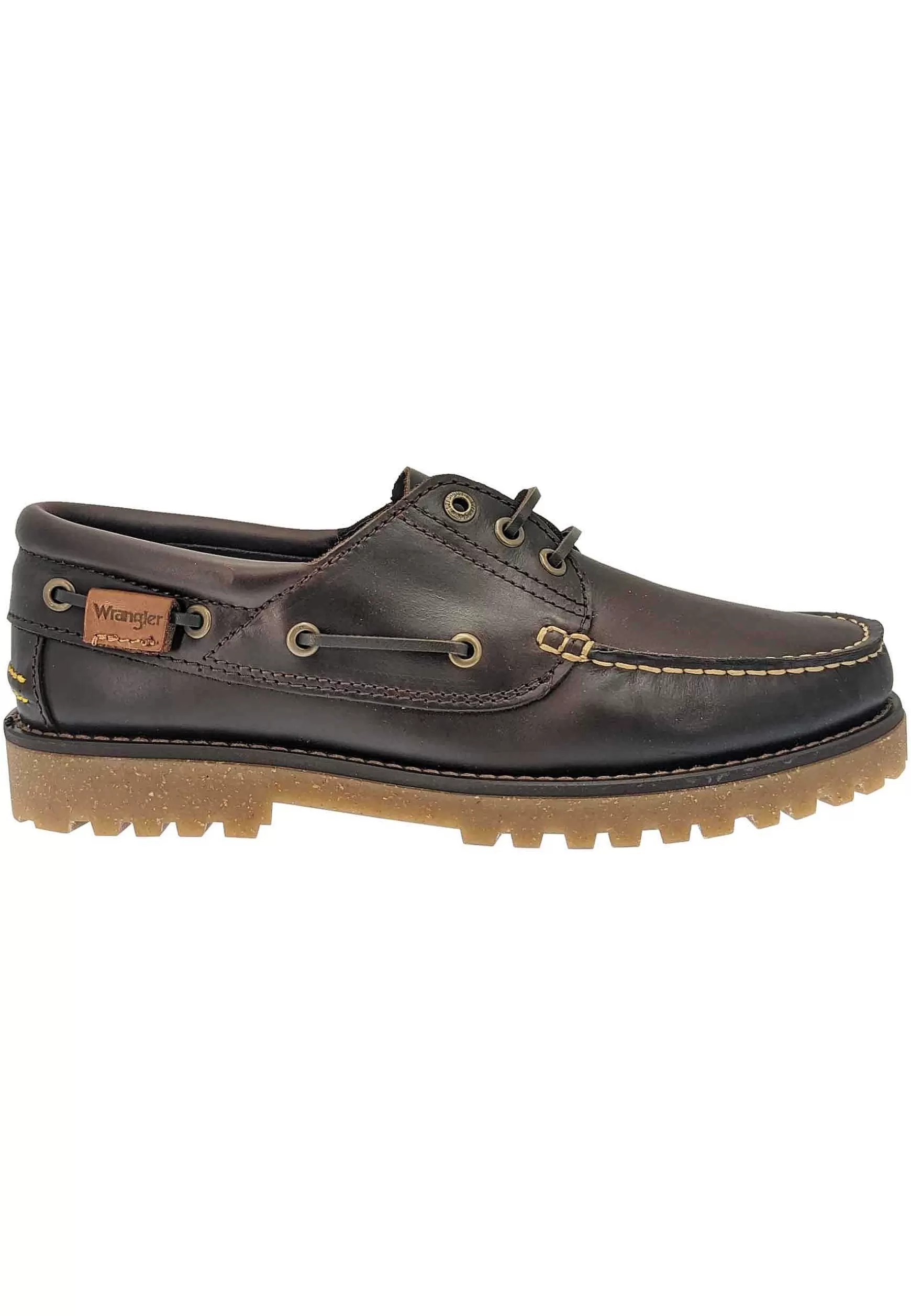 Stringate Uomo Garrett Realizzate In Pelle Testa Di Moro Lacci In Pelle E Fondo Carrarmato*Wrangler Store