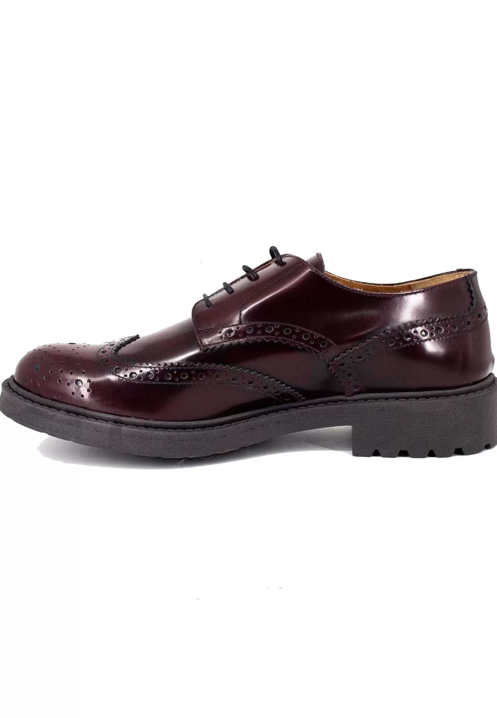Stringate Uomo In Pelle Bordeaux Con Impunture E Fondo Gomma*Thompson Sale
