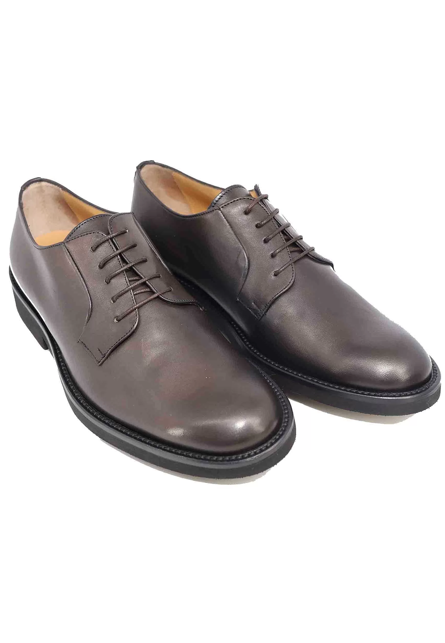 Stringate Uomo In Pelle Marone Con Suola In Gomma Ultra Leggera E Punta Tonda** Shop