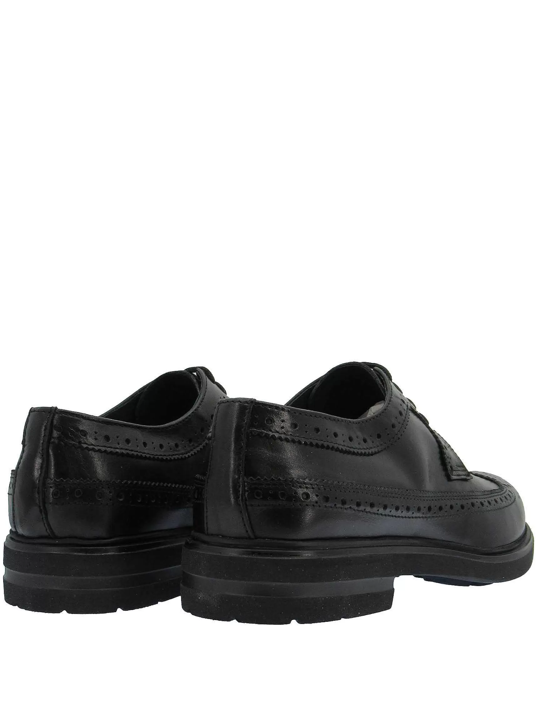 Stringate Uomo In Pelle Nera Con Impunture E Suola Ultra Leggera** Hot