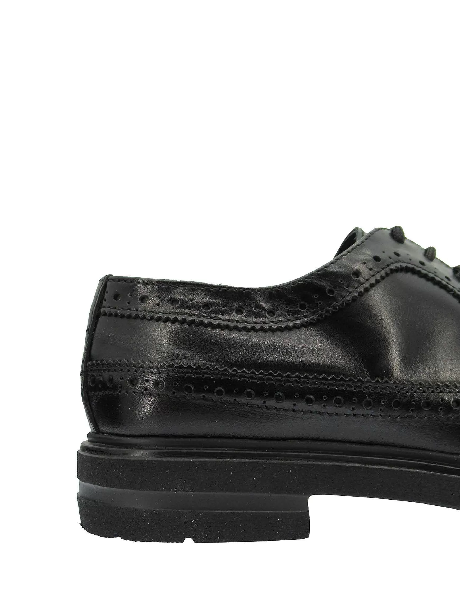 Stringate Uomo In Pelle Nera Con Impunture E Suola Ultra Leggera** Hot