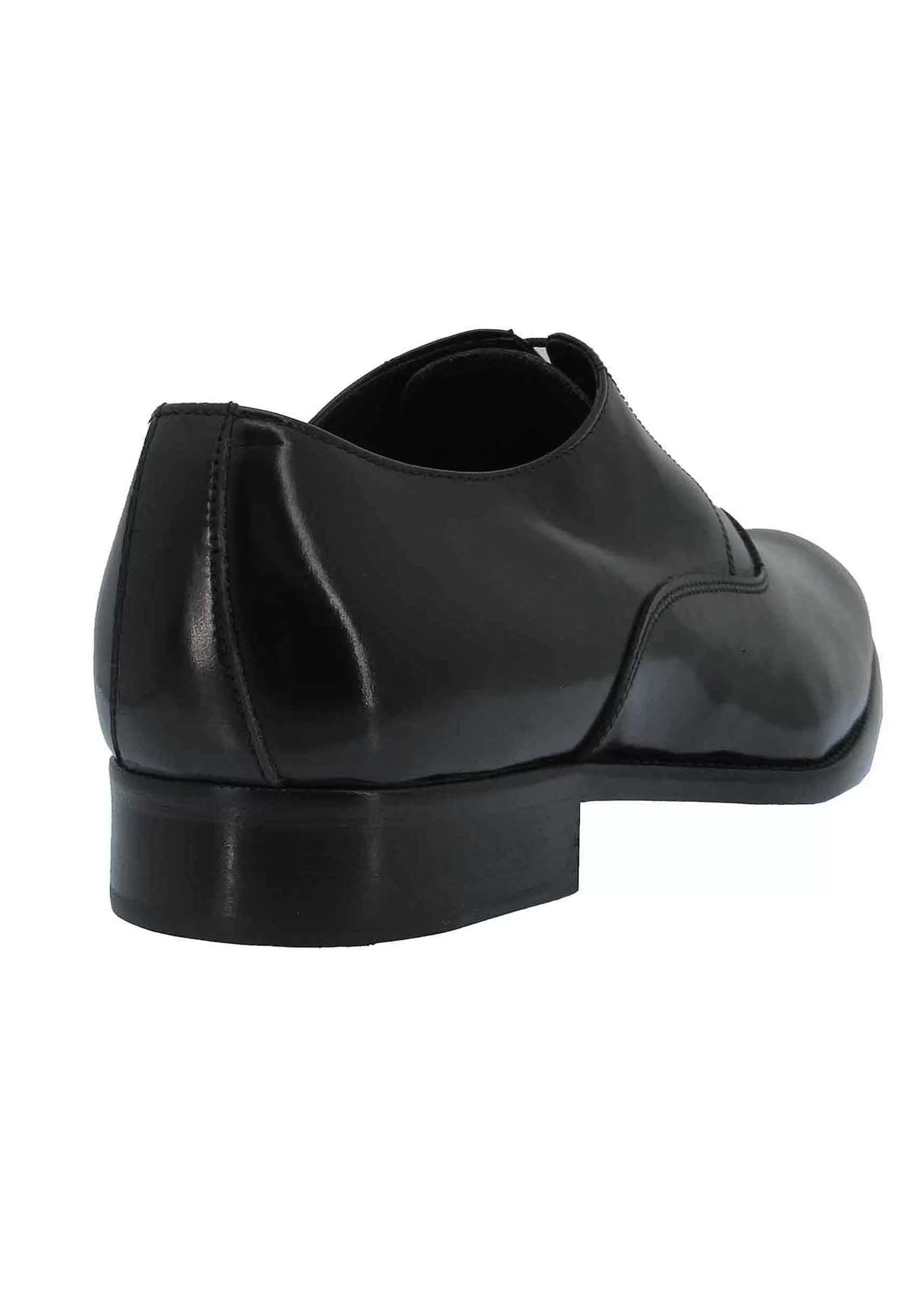 Stringate Uomo In Pelle Nera Lucida Con Fondo In Cuoio** Online