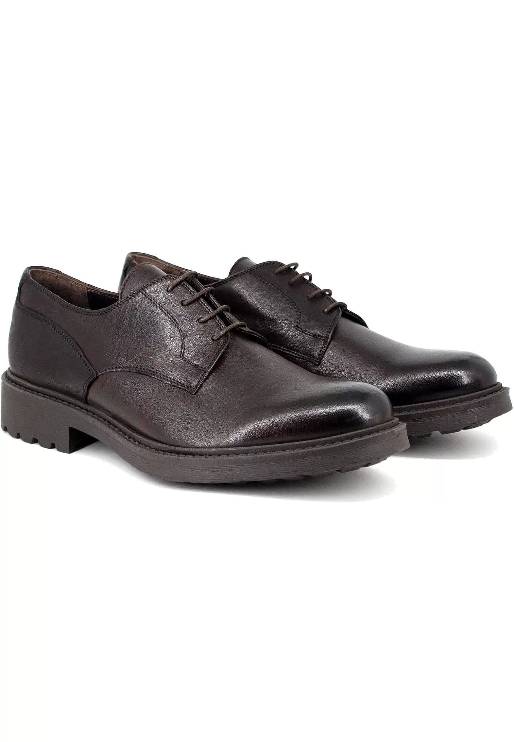 Stringate Uomo In Pelle Opaca Testa Di Moro Con Suola In Gomma*Thompson Clearance
