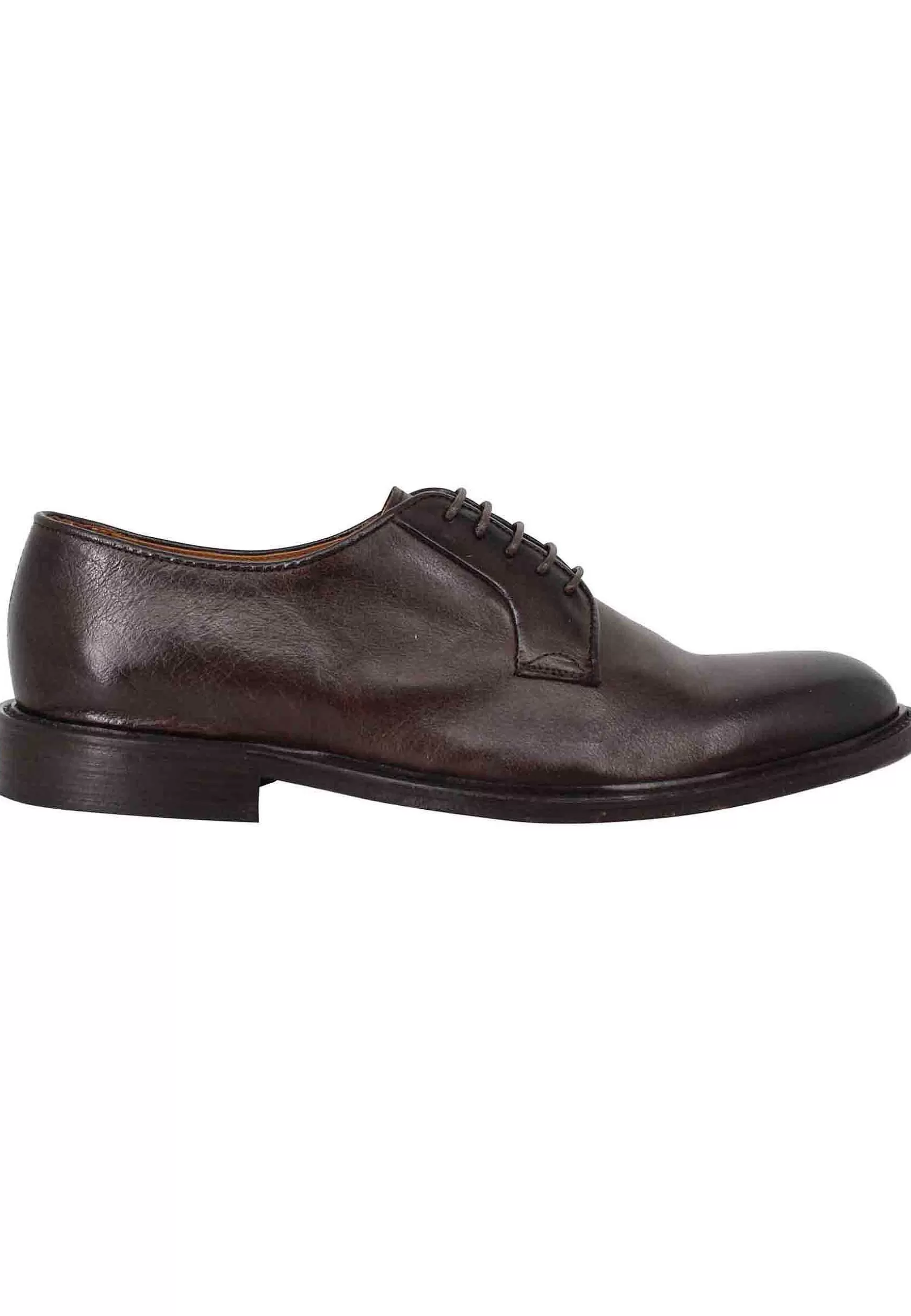 Stringate Uomo In Pelle Testa Di Moro Con Suola In Cuoio Cucita** Best
