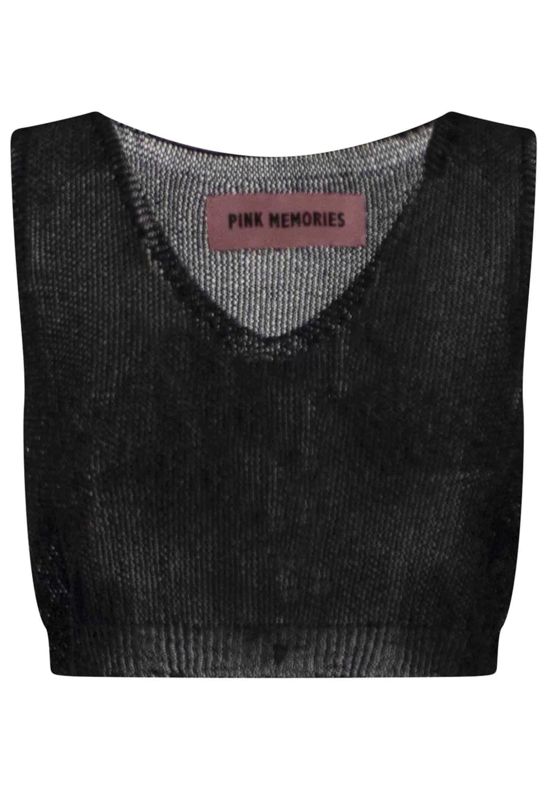 Top Donna Corto In Lurex Nero Scollo A V*Pink Memories Best Sale