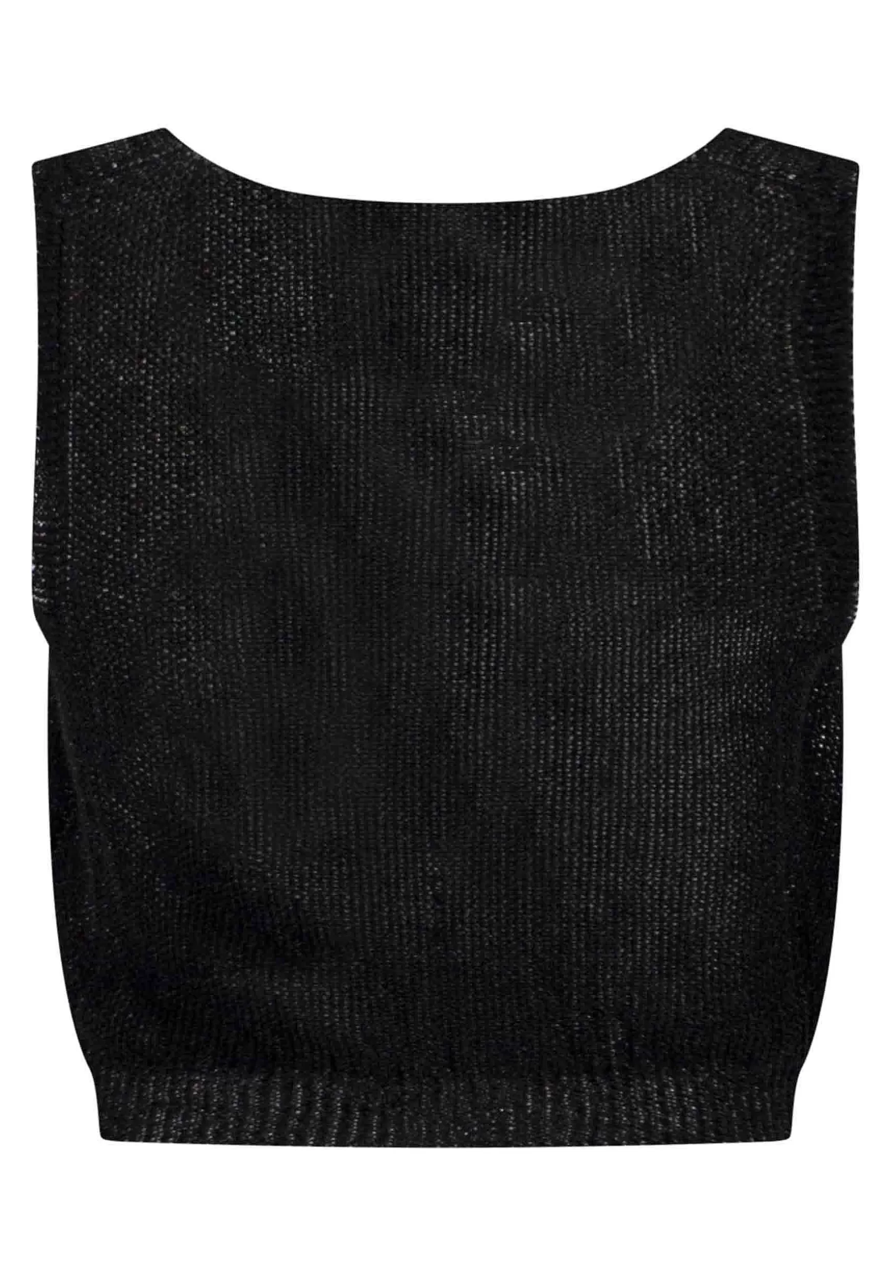 Top Donna Corto In Lurex Nero Scollo A V*Pink Memories Best Sale