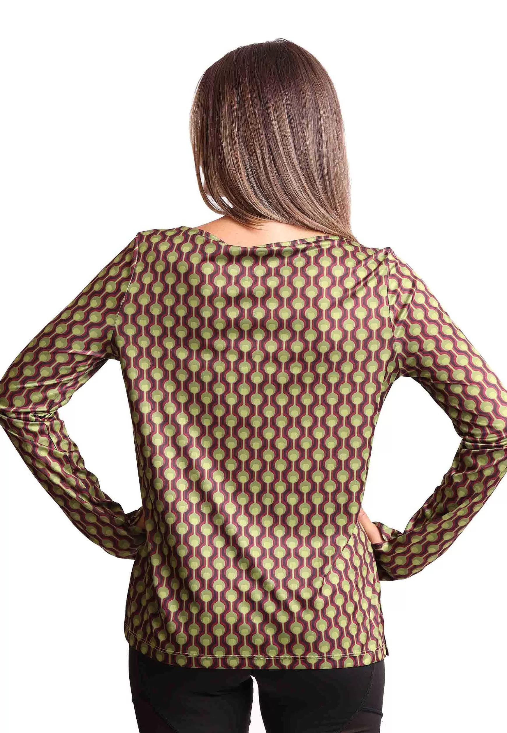 T-Shirt Donna Frieze In Jersey Stampato Bordeaux E Verde*Maliparmi Flash Sale