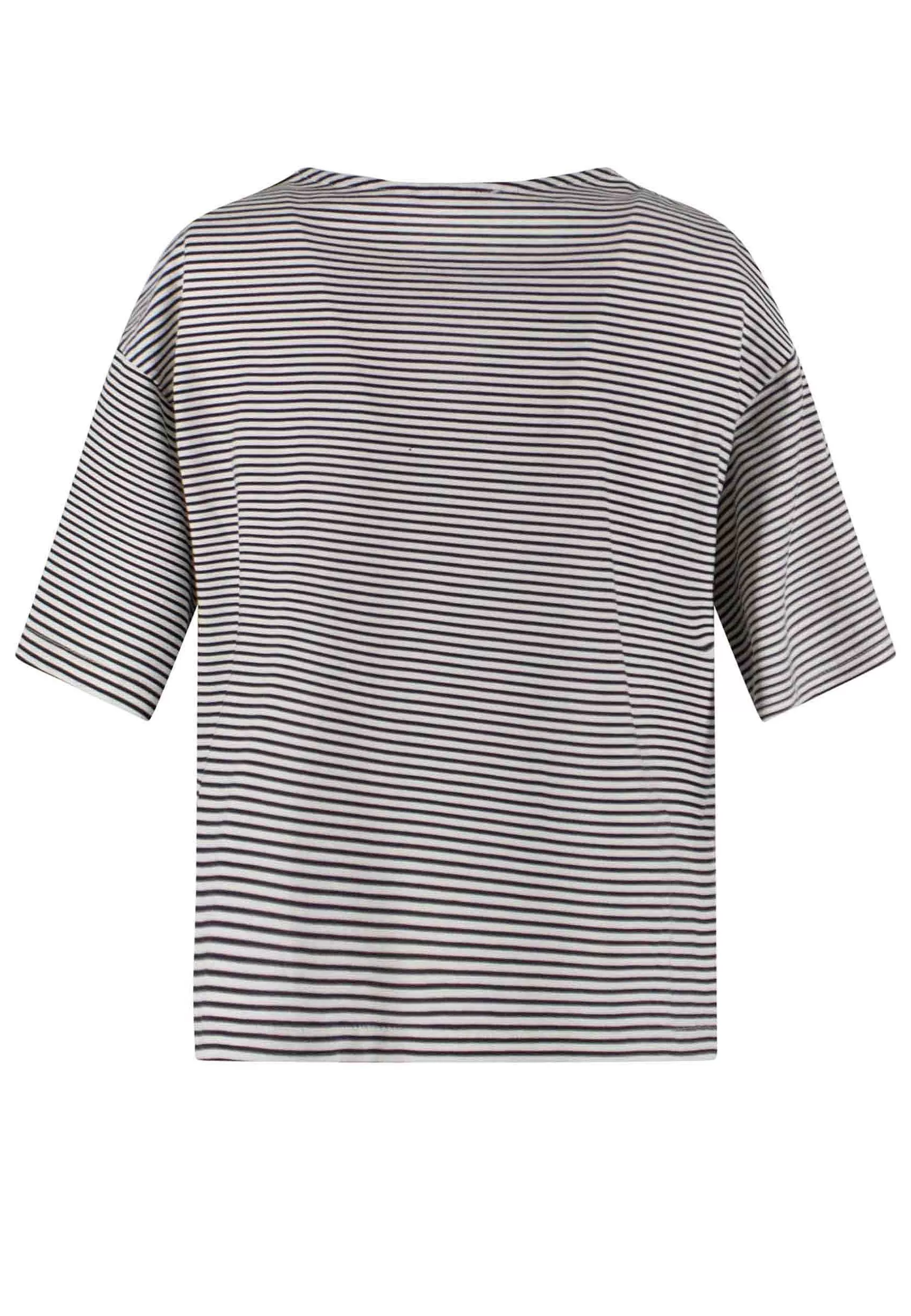 T-Shirt Donna Tita In Cotone Bianco E Nero A Righe E Scollo A V*TreBarraBi Cheap