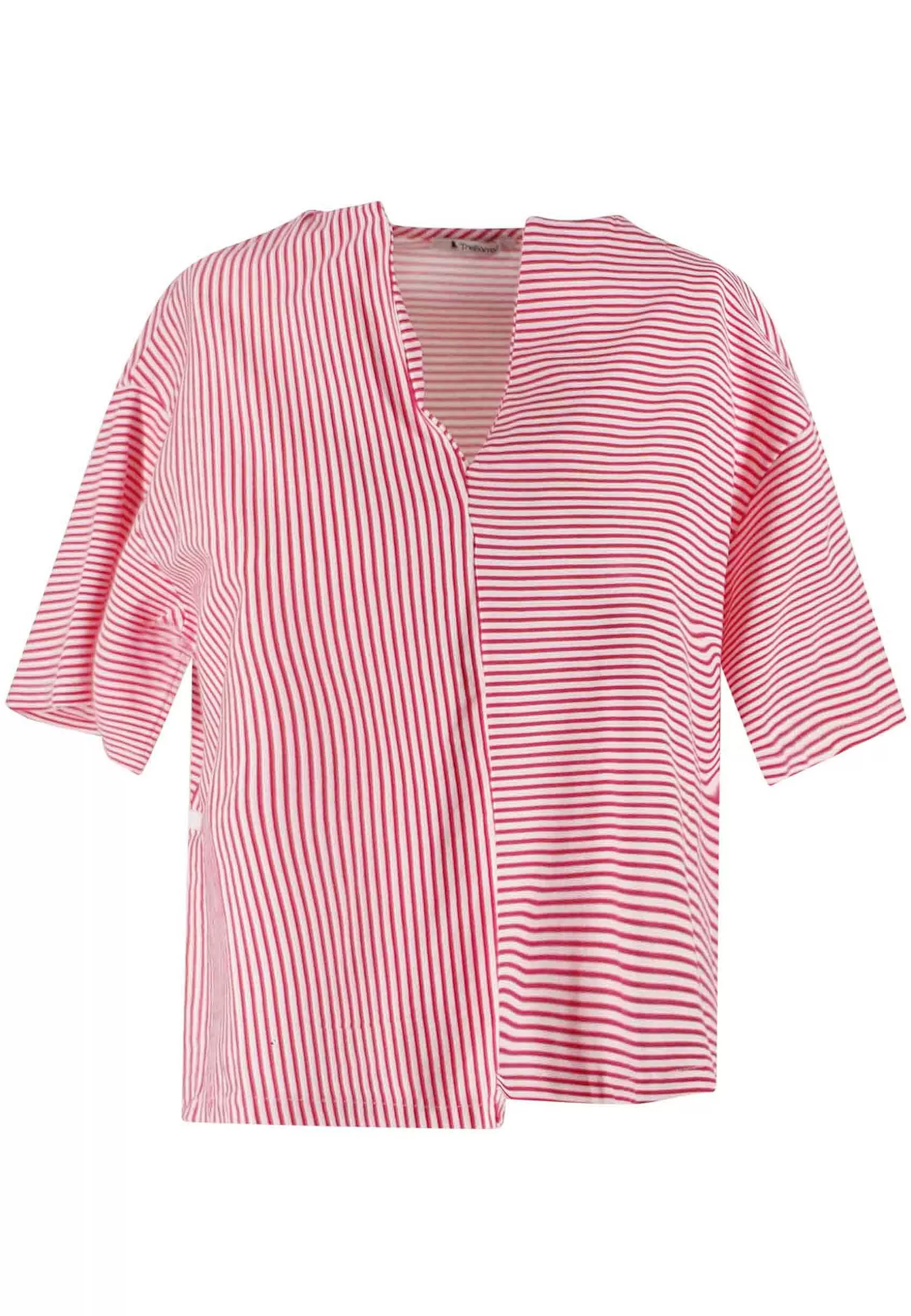 T-Shirt Donna Tita In Cotone Bianco E Rosso A Righe E Scollo A V*TreBarraBi Best Sale