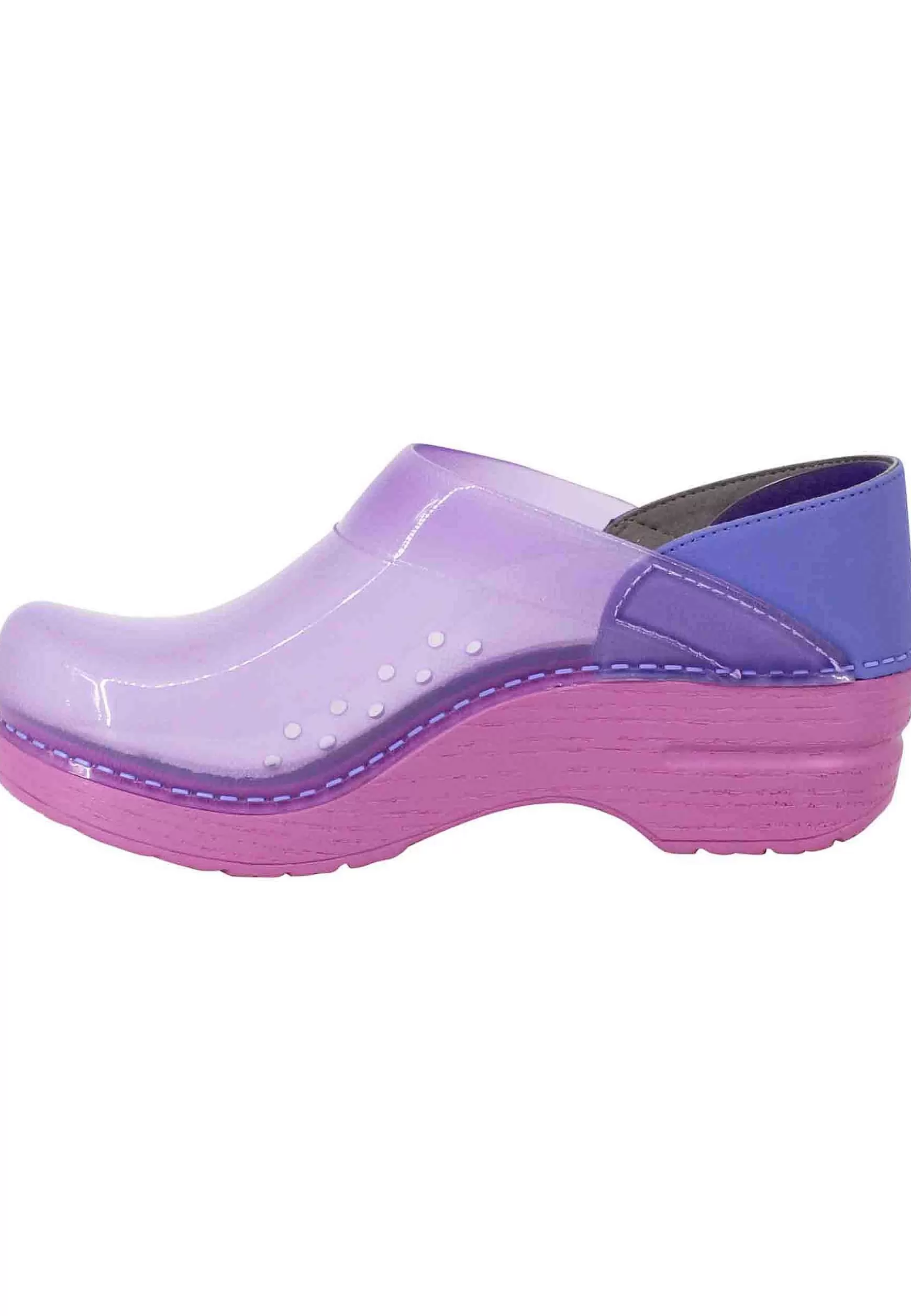 Zoccoli Donna In Plexy Viola Con Pelle Lilla*Dansko New